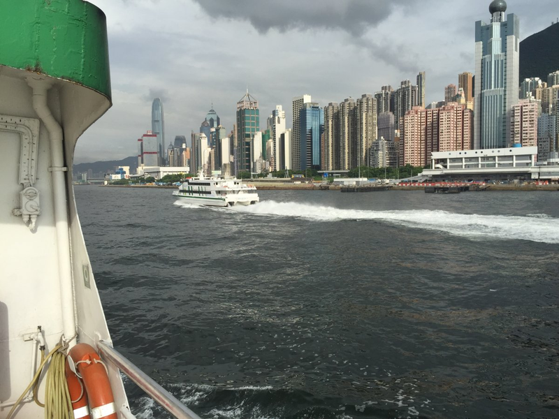 Boats racing back to Hong Kong Island